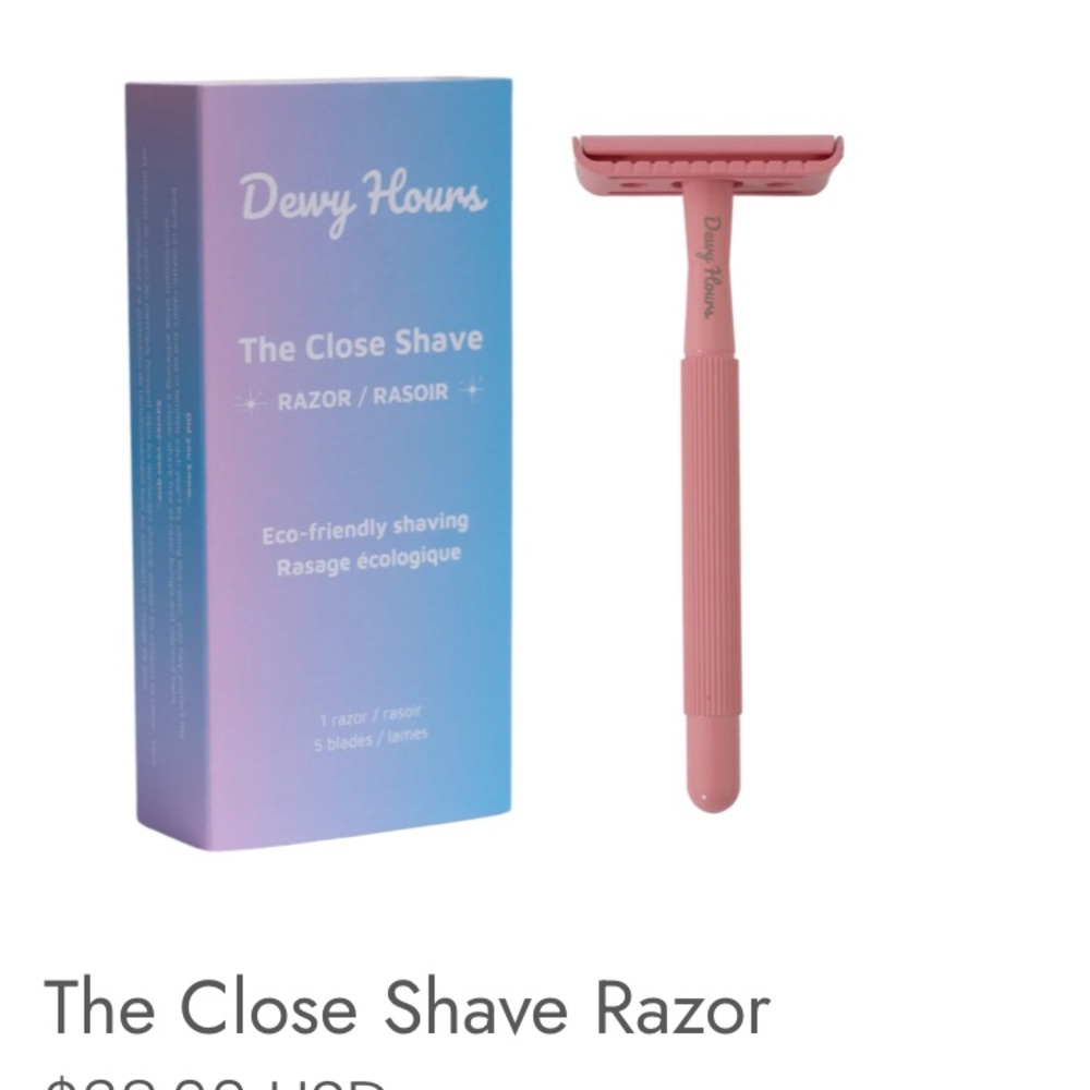 Dewy Hours Pink Razor and 2 packs of Blades